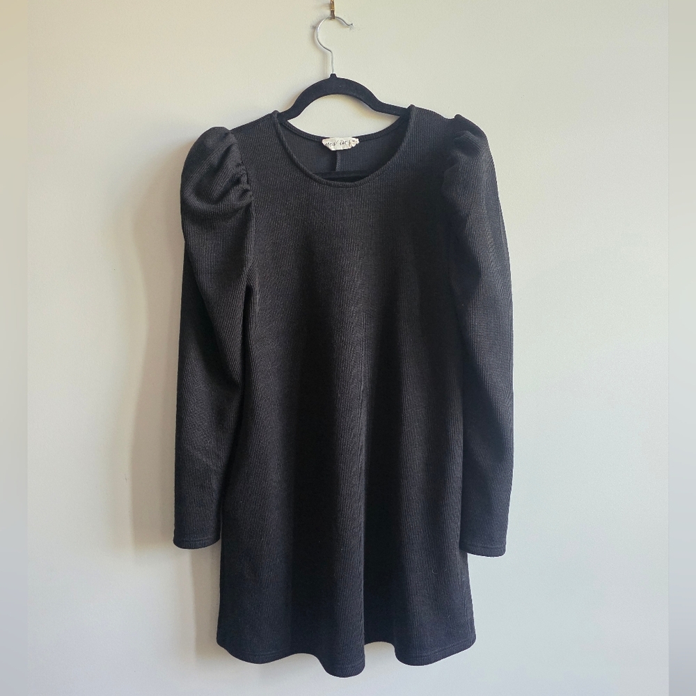 New In - Black Puff Sleeve Dress - Size Medium